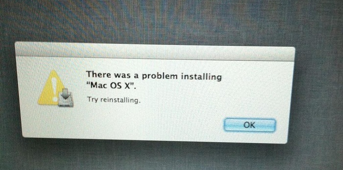 there was a problem installing "mac os x"