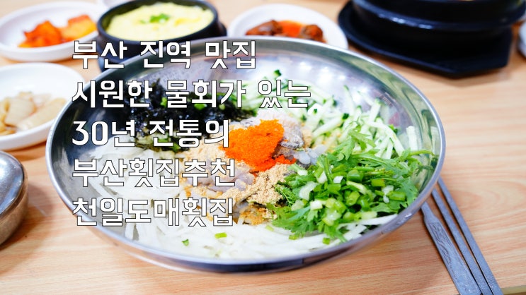  부산 진역 맛집 시원한 물회가 있는 30년 전통의 부산횟집 추천 천일도매횟집