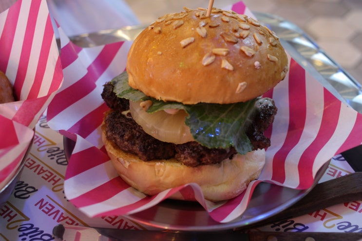  원픽로드 수제버거 맛집, 강남역 바이투헤븐 테이가 먹은 햄버거 !