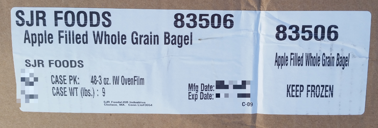  Apple Filled Whole Grain Bagel
