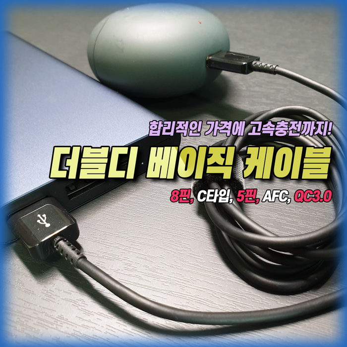  합리적인 가격에 고속 충전까지! 더블디 베이직 C 타입 케이블