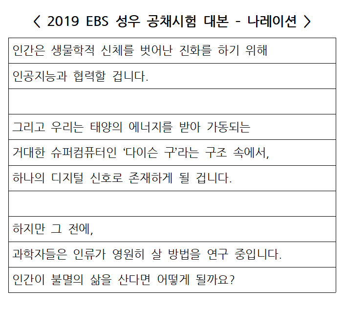  19.07.26 EBS성우 공채시험 원고