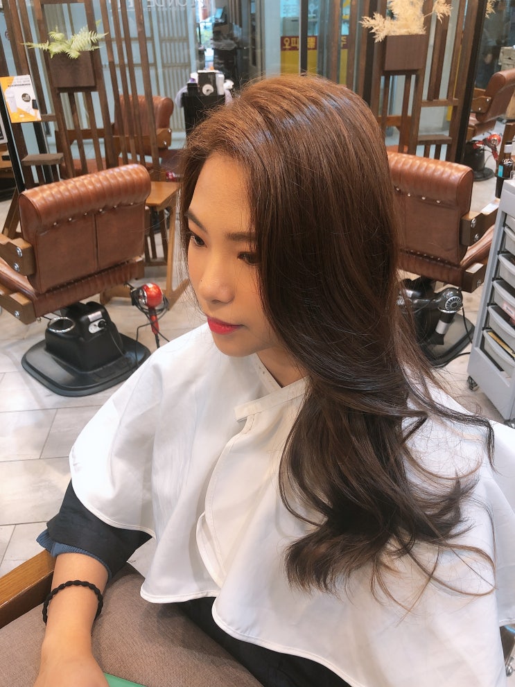  정자역 미용실에서 추천하는 오렌지브라운 염색