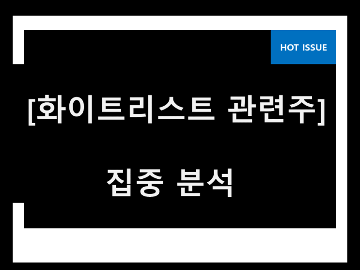 화이트리스트 관련주 이건 꼭 화이트리스트 관련주 이건 꼭
