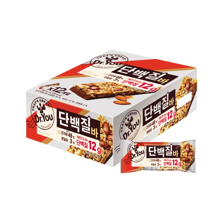 [특가할인][쿠팡] 닥터유 단백질바, 50g, 12개입 11920원