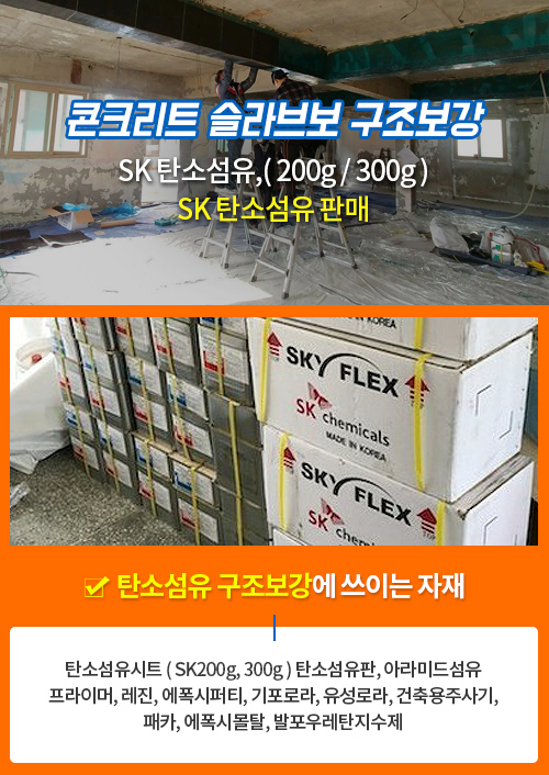  콘크리트구조보강 천장슬라브보 외벽 구조보강 자재판매