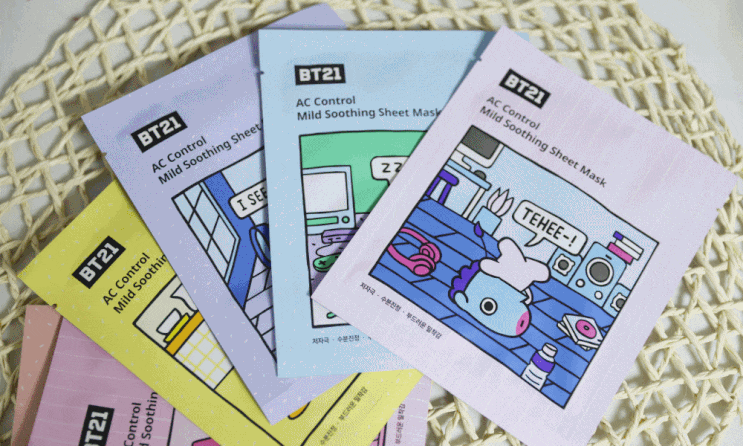  티엔 슬로우자연주의 BT21 진정마스크팩 촉촉하네!