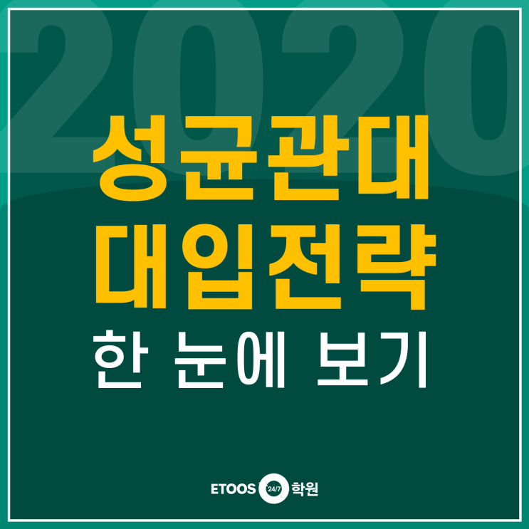  [성균관대학교 수시준비] 2020 성균관대 전형, 성균관대 수시등급