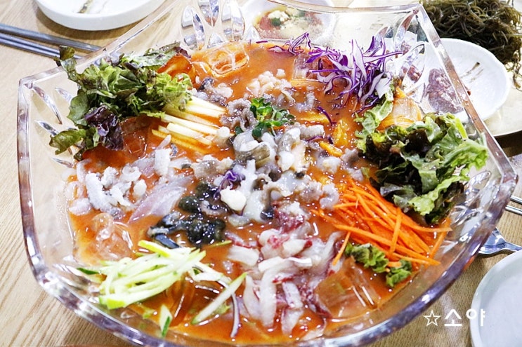  생방송오늘저녁에 나온 수원물회집 탕수육도맛난 해람회수산시장