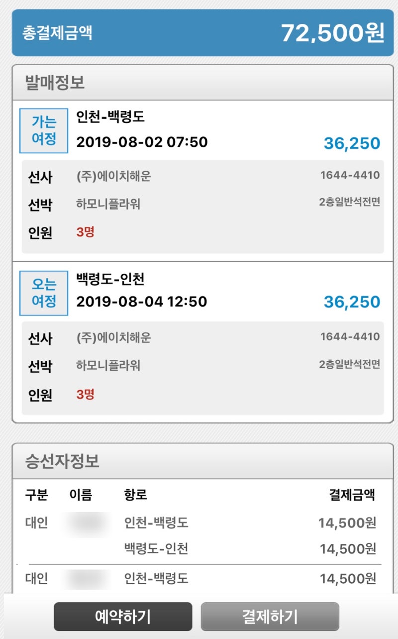 백령도 여행 (배편, 배값) 2박 3일 인천 섬여행