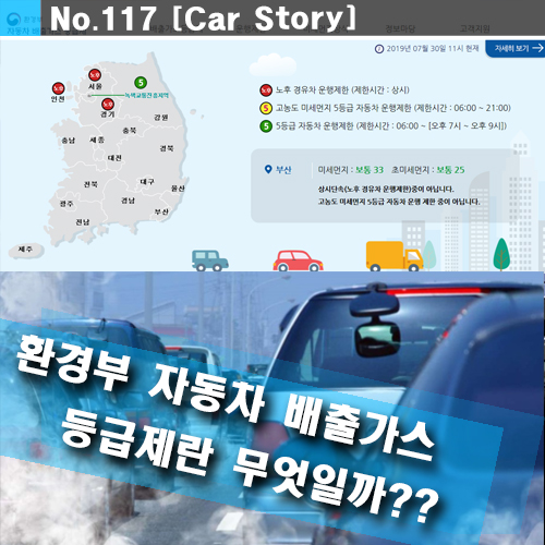  환경부 자동차 배출가스 내 자동차 등급은??