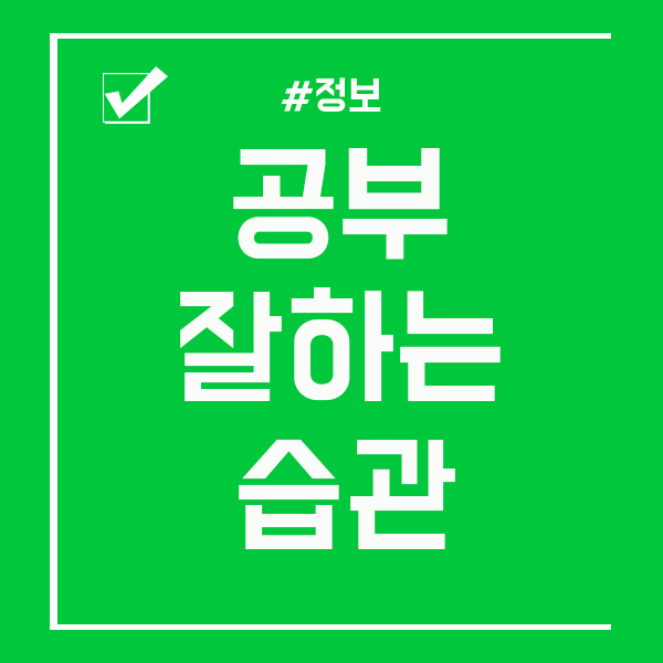  공부잘하는습관 이것만 잘 기억하면 될듯