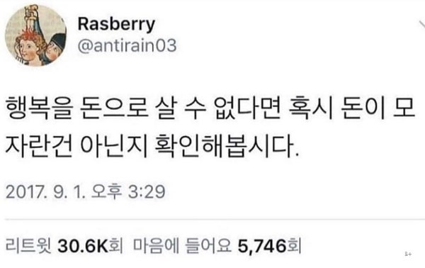 행복을 돈으로 살 수 없다면...?