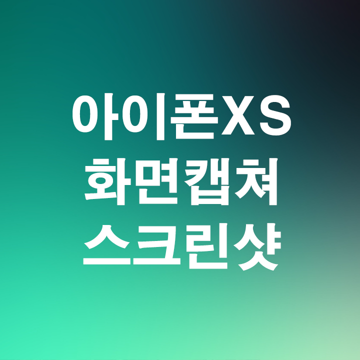  아이폰XS, 아이폰XR, 아이폰X 화면캡쳐 스크린샷 찍는법 - 아이폰 꿀팁