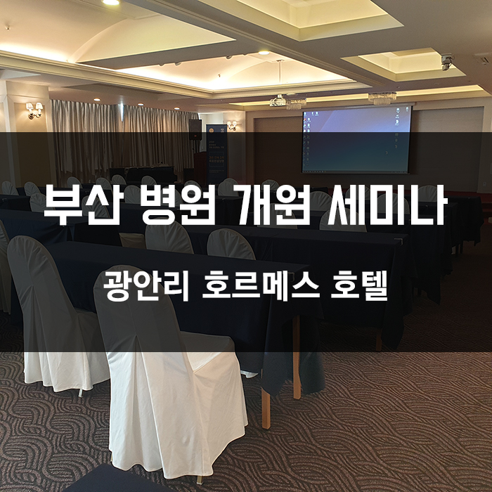 [ 부산 병원 개원 세미나 ] 광안리 호메르스 호텔에서 진행했습니다.