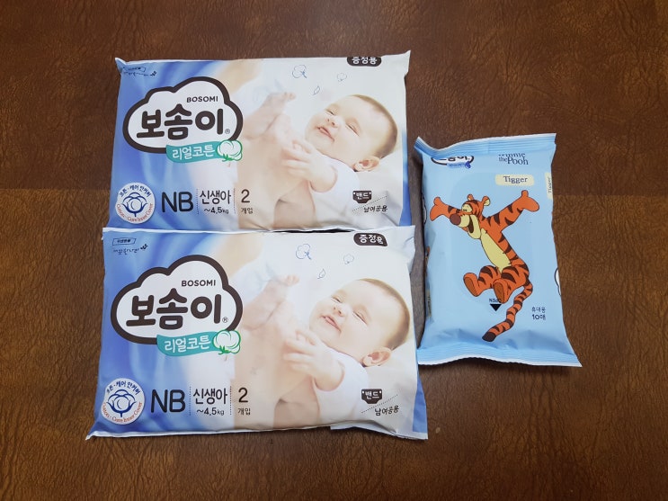  하나하나 차곡차곡 준비하기 <브라운물티슈, 슈베스기저귀, 보솜이기저귀, 보솜이 물티슈>