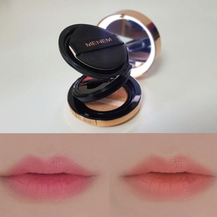  미넴쿠션 조여정팩트 LED거울 립앤치크 올인원