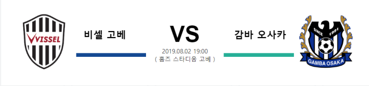  [JPN D1]  8월2일 19시  비셀 고베vs감바 오사카   비셀 고베  감바 오사카
