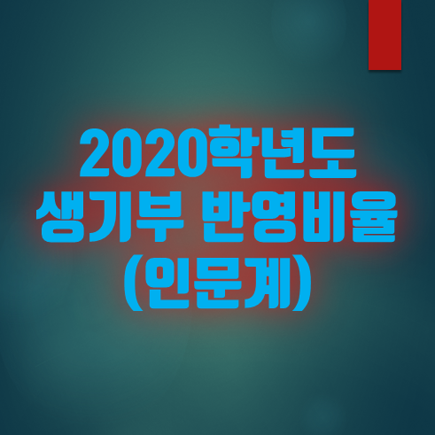 2020학년도 학교생활기록부 반영비율(인문계)