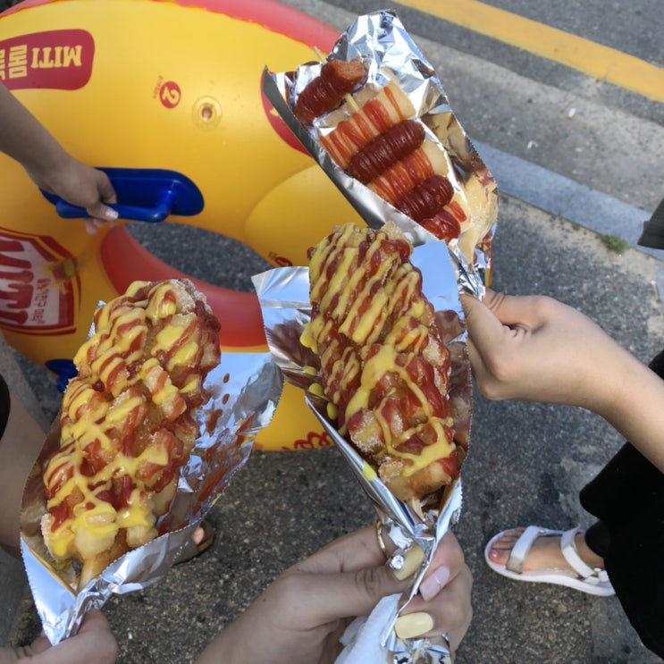  속초고속버스터미널 김밥천국 냉면맛집 / 속초해수욕장 윤핫도그 만득이 핫도그!!!!