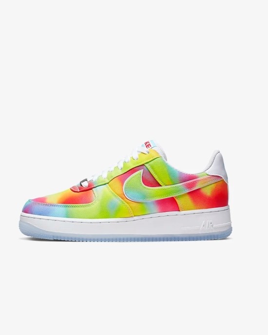  에어포스1로우타이다이화이트,에어포스1로우타이다이시카고,에어포스1로우타이다이,에어포스1로우,Nike Air Force 1 Low Men's Casual Shoes White/University Red/Blue Gaze/Multi-Color