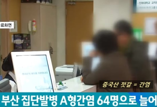  부산 평택 인천 집단 A형 간염 식당 중국산 조개젓갈 위험  