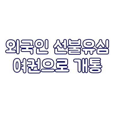 외국인 선불유심 여권으로 개통