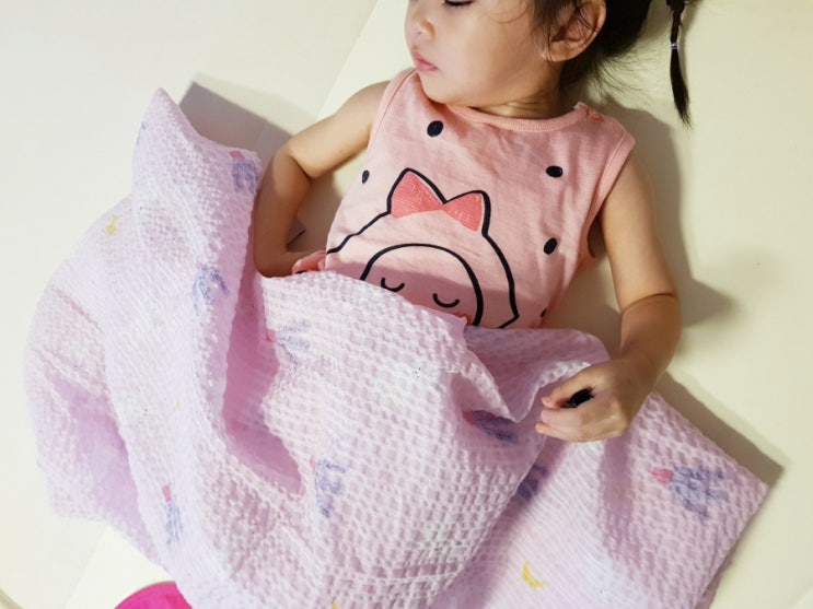 아이 여름이불대용 면리플 블랭킷으로 여름나기~