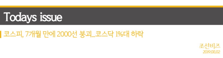  코스피, 7개월 만에 2000선 붕괴...코스닥 1%대 하락