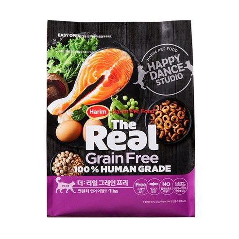  하림펫푸드 더리얼 캣 그레인프리 크런치 어덜트 사료 1kg