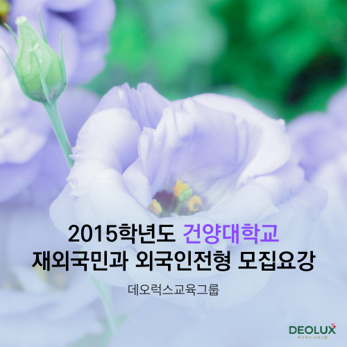 2015학년도 건양대학교 재외국민특별전형 및 외국인전형 모집요강