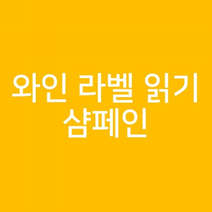  와인 라벨 읽기 - 샴페인