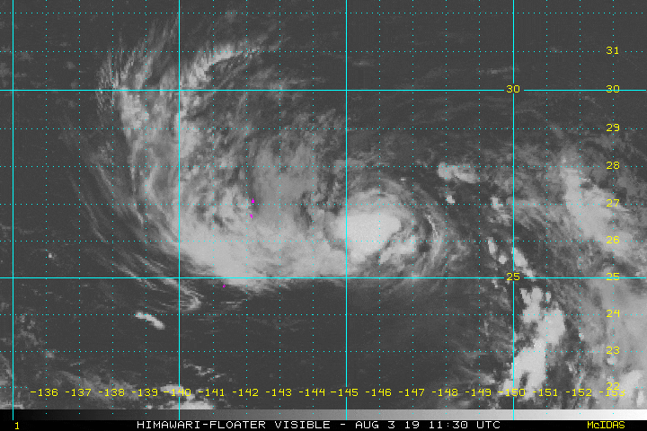 제 8호 태풍 프란시스코(201908, 09W TS Francisco), 어제보다 약간 발달하며 일본 지치 섬 동쪽 해상까지 북상. 한반도 직접 영향 가능성 증가.