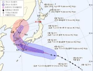 [태풍경로]제8호 태풍 프란시스코 경로...시시각각 변해 예상진로 아직은 유동적!...내륙 곳곳 대류운 발달, 경기남부내륙-충남북부내륙 소나기 - 경남데일리