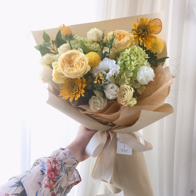  노란꽃다발 남목으로 꽃배달 여름의꽃 느낌 시원하게! 울산 북구 허니가든! :) 전지역배송가능!