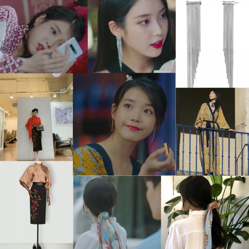 호텔델루나 7화 8화 아이유 패션 모음 로브 구카 두칸 원피스 쟈니헤잇재즈 블라우스 스커트 모조에스핀 스카프 생럭슈 귀걸이 골든듀 네이버 블로그