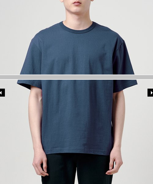 [초저가] 릴렉스 핏 크루 넥 티셔츠 [그레이쉬 블루]|RELAX FIT CREW NECK T-SHIRT [GREYISH BLUE]