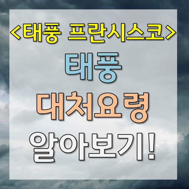 '8호 태풍 프란시스코' 한반도 직격 예상, 태풍 대처요령!