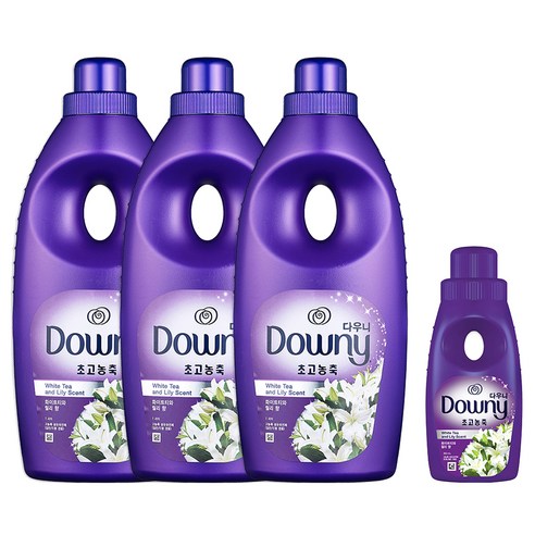  다우니 초고농축 퍼플 섬유유연제 화이트티와 릴리 본품 1L x 3p + 200ml