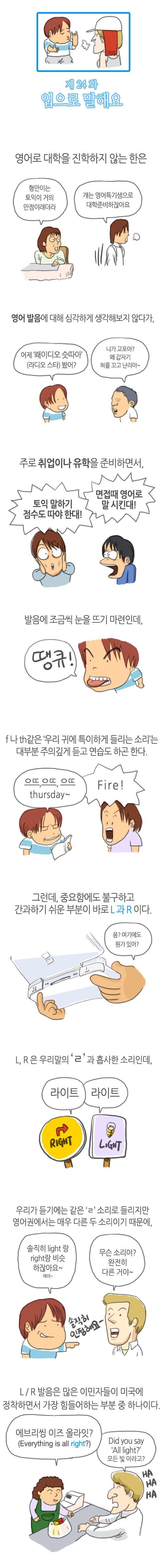  L, R의 발음 차이법