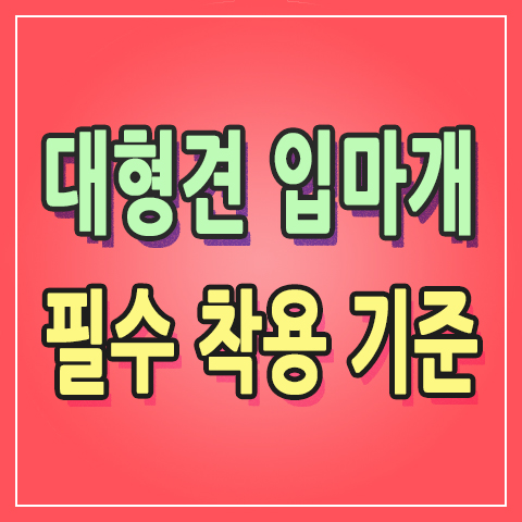  우리 개는 안물어요!! 대형견 입마개 안해?? 강아지 필수 착용 기준