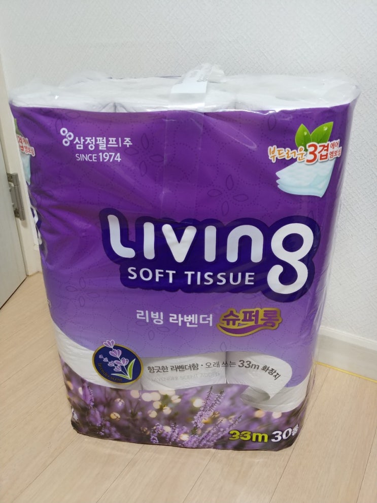 [내돈주고산] 두루마리휴지추천 삼정펄프 리빙라벤더슈퍼롱 30롤 / 3겹화장지