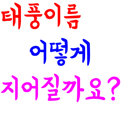  [황금동피티] 태풍이름 어떻게 지어질까요?