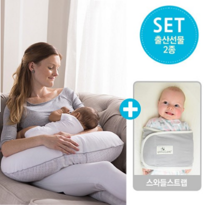  (37% 할인)출산선물 2종(수유쿠션+스와들스트랩)/수유큐션/역류방지쿠션/출산선물/출산준비물/신생아용품/스와들스트랩