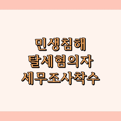  민생침해 탈세혐의자 163명 전국 동시 세무조사 착수 [광주세무사][광주세무회계사무소]