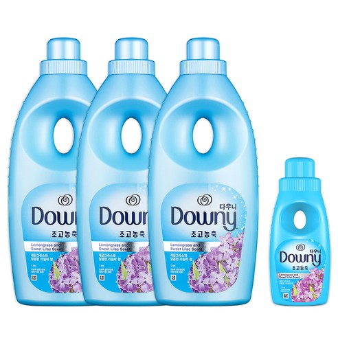  다우니 초고농축 섬유유연제 레몬그라스와 달콤한 라일락향 1L x 3p + 200ml