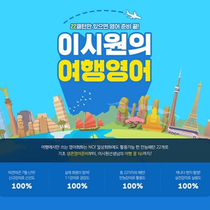  시원스쿨 이시원의 여행영어, 한 달 완성 여행영어회화 강의