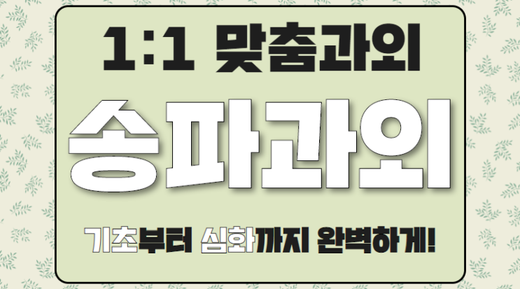  올림픽선수기자촌 수학과외 초등 송파레미니스 중학생 영어과외 암기과목 내신관리