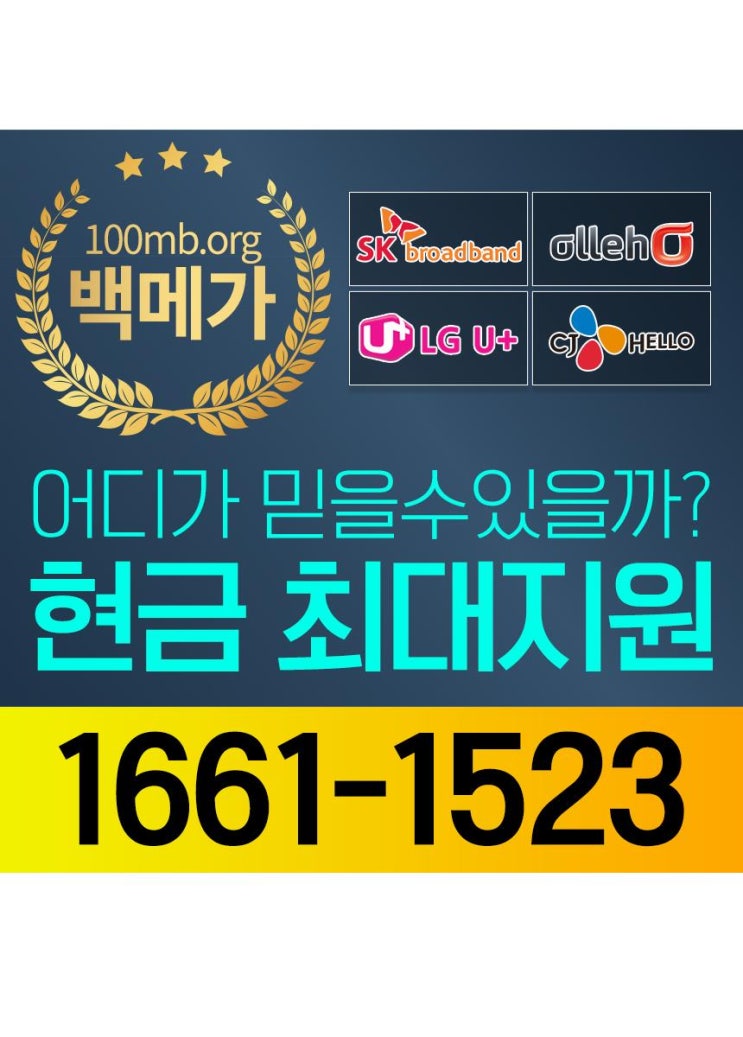  SK KT LG 인터넷티비결합상품 백메가에서 사은품 최대지원!