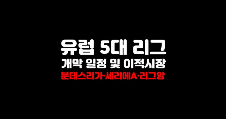  유럽 5대 리그 2019-20 시즌 개막 일정 및 영입·이적시장 안내 - 분데스리가·세리에A·리그앙 편
